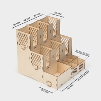 Подставка - органайзер деревянный Доляна &laquo;Барный&raquo;, под стаканы, крышки, трубочки, салфетки, 29,4&times;29,4&times;29,4 см