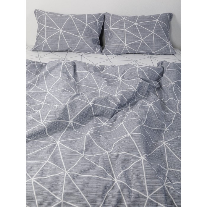 Постельное бельё Ночь Нежна дуэт &laquo;Грань&raquo;, сер 145х215 2шт, 220х240, 70х70см 2шт, поплин