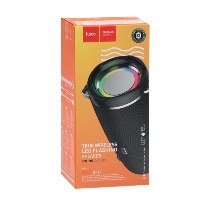 Портативная колонка Hoco HC2, 10 Вт, 2400 мАч, BT5.0, microSD, USB, AUX, FM-радио, чёрная Портативная колонка Hoco HC2, 10 Вт, 2400 мАч, BT5.0, microSD, USB, AUX, FM-радио, чёрная