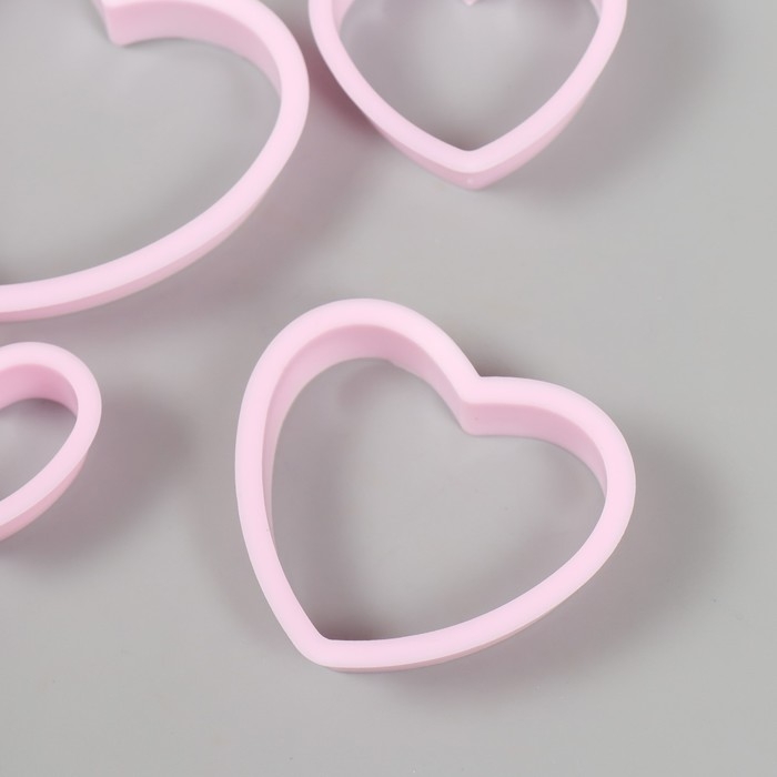 Каттеры для полимерной глины Каттеры для полимерной глины "Сердца" набор 4 шт 3,3х4 см 4,3х5 см 5,4х6,2 см 6,7х7,5 см