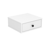 Тумба подвесная "Селин", 380х350х152 1 ящик, Белый, Белый Глянец, Черный