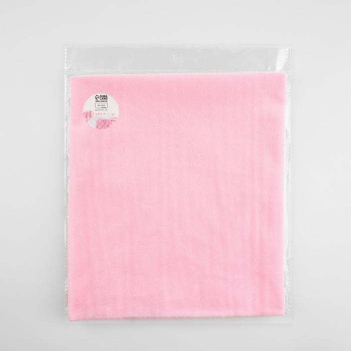 Лоскут плюш, 50 &times; 50 см, 220 г/м, цвет светло-розовый №57