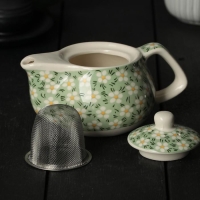 Чайник заварочный «Весеннее цветение», 200 мл , с металлическим ситом, цвет зеленый Чайник заварочный «Весеннее цветение», 200 мл , с металлическим ситом, цвет зеленый