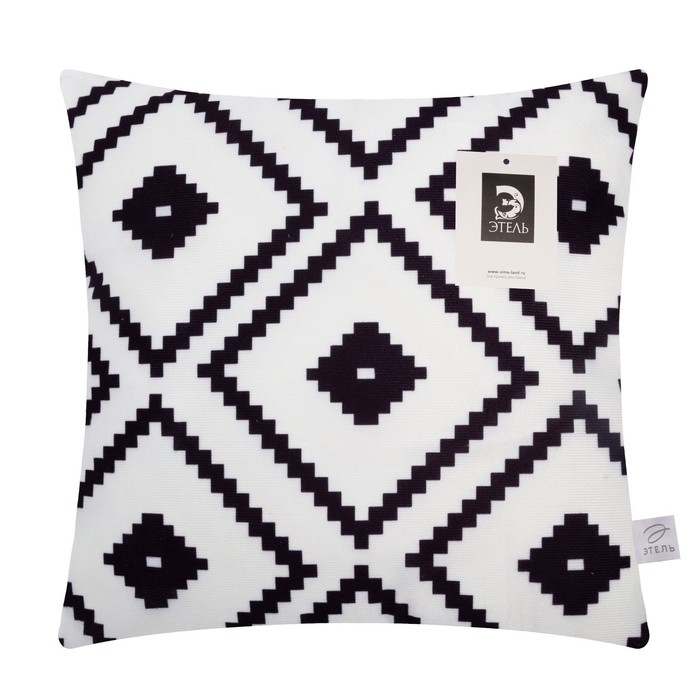 Наволочка декоративная Этель Геометрия «Графика» 40х40 см, велюр Наволочка декоративная Этель Геометрия «Графика» 40х40 см, велюр