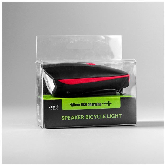 Фонарь велосипедный передний с сигналом, 300 люмен, usb, 1200mAH, цвет красный Фонарь велосипедный передний с сигналом, 300 люмен, usb, 1200mAH, цвет красный