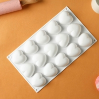 Форма для муссовых десертов и выпечки KONFINETTA «Сердца», 29,8×17,3×2,5 см, 15 ячеек (5×4,6 см), цвет белый Форма для муссовых десертов и выпечки KONFINETTA «Сердца», 29,8×17,3×2,5 см, 15 ячеек (5×4,6 см), цвет белый