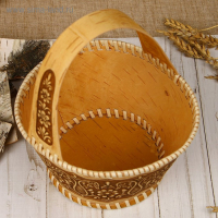 Конфетница &laquo;Корзинка узорная&raquo;, 17&times;20 см, береста