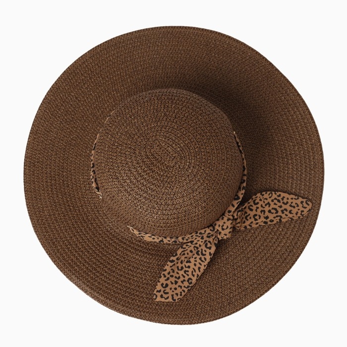 Шляпа женская MINAKU "Leopard" цвет коричневый, р-р 56-58