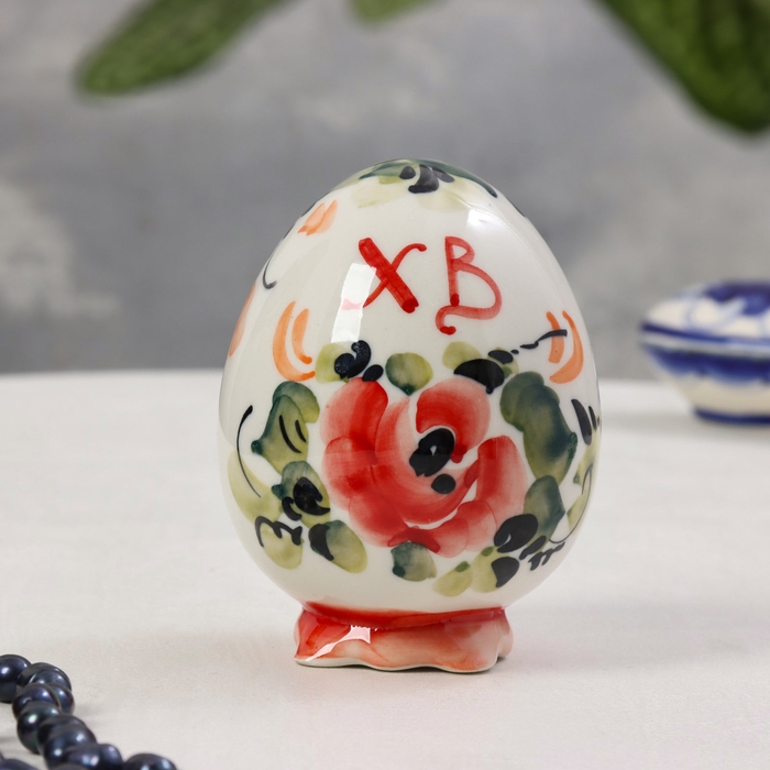 Сувенир &laquo;Яйцо на ножках&raquo;, гжель, цвет, 10х7 см