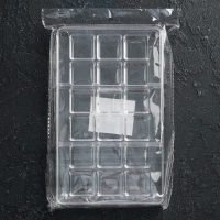 Форма для конфет и шоколада &laquo;Кубики&raquo;, 20&times;12&times;2,5 см, 18 ячеек 2,5&times;1 см, цвет прозрачный
