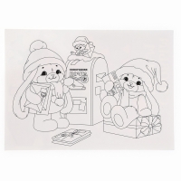 Аппликация форменными стикерами на новый год &laquo;Веселые ребята&raquo;, новогодний набор для творчества