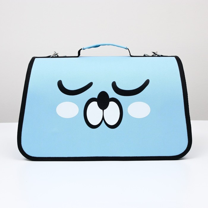 Сумка - переноска для животных"Сонный пёсик", каркасная, размер S, 37,5 х 17 х 22 см, голубая 697159