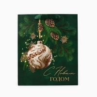 Новый год. Пакет подарочный новогодний ламинированный &laquo;С Новым годом&raquo;, ёлочные игрушки, M 26 х 30 х 9 см , Новый год