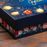 Новый год. Коробка подарочная новогодняя складная, крышка-дно, "Елочные игрушки", 21 х 15 х 5,7 см Новый год. Коробка подарочная новогодняя складная, крышка-дно, "Елочные игрушки", 21 х 15 х 5,7 см