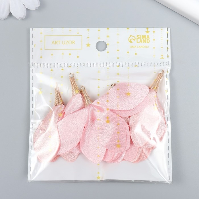 Декор для творчества текстиль "Бутон, цвет бутонов вишни" набор 6 шт 6 см