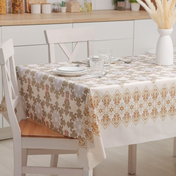 Клеёнка на стол Доляна &laquo;Шарм&raquo;, на нетканой основе, ширина 137 см, толщина 0,2 мм, рулон 20 м