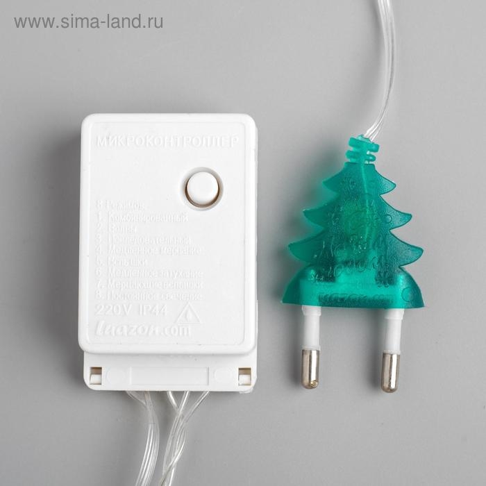 Гирлянда &laquo;Нить&raquo; 5 м с насадками &laquo;Шарики зелёные&raquo;, IP20, прозрачная нить, 30 LED, свечение зелёное, 8 режимов, 220 В