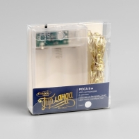 Гирлянда &laquo;Нить&raquo; 5 м роса, IP20, серебристая нить, 100 LED, 2 режима, батарейки AAх3 (нет в комплекте), свечение белое