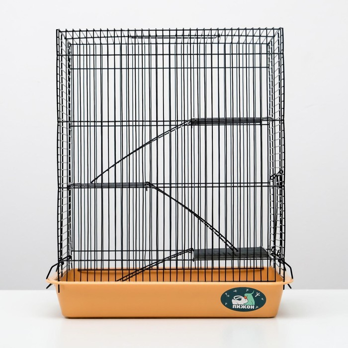 Клетка для грызунов Клетка для грызунов "Пижон" №9, с 3-я этажами, без наполнения, 33 х 24 х 38 см, бежевая