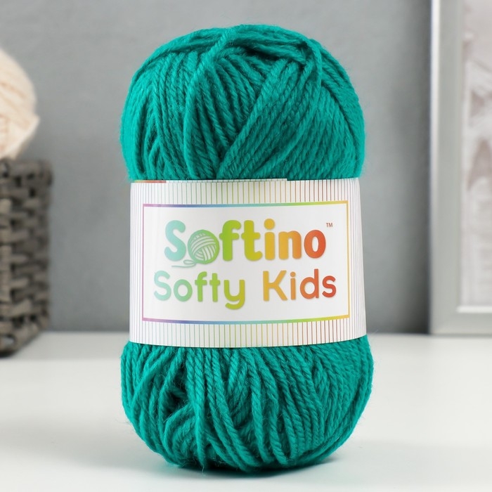 Пряжа 100% акрил "Softy Kids" 90м &plusmn;5м 50 гр цвет 43 морская волна