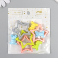 Бусина для творчества пластик "Медведь и звезда. Конструктор" МИКС 4,4х4,4х0,7 см Бусина для творчества пластик "Медведь и звезда. Конструктор" МИКС 4,4х4,4х0,7 см