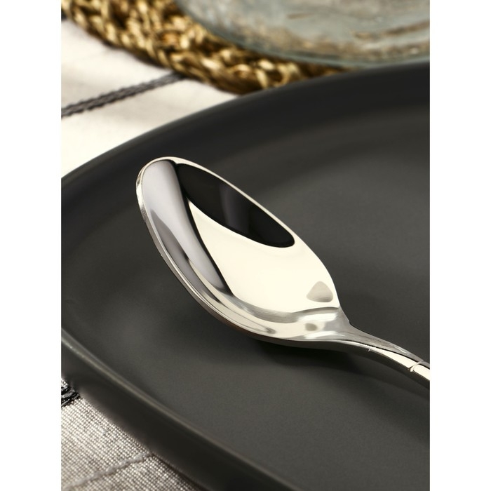 Ложка чайная из нержавеющей стали Magistro «Виконт», длина 17 см, цвет серебряный Ложка чайная из нержавеющей стали Magistro «Виконт», длина 17 см, цвет серебряный