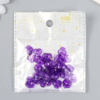Бусины для творчества пластик "Шляпка для бусин" набор 50 шт прозрачный фиолет 0,4х1х1 см