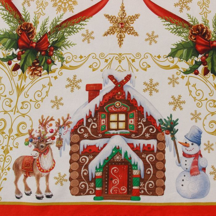 Скатерть новогодняя Этель "Новогодние игрушки" d=220см +/-3см с ГВМО, хл100%