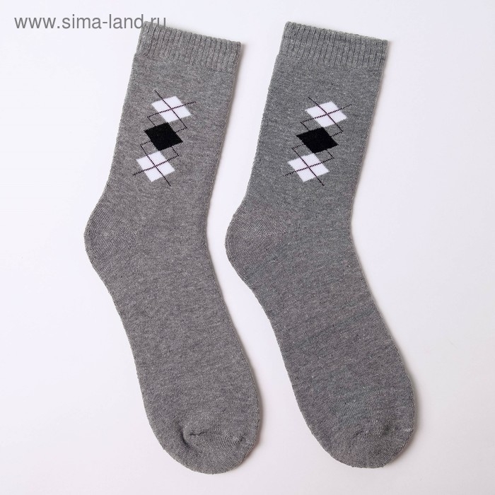 Носки мужские махровые, цвет серый, размер 27-29