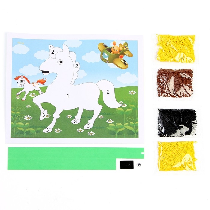 Набор для творчества: аппликация EVA крошкой и раскраска + маска на резинке &laquo;Живоные&raquo;