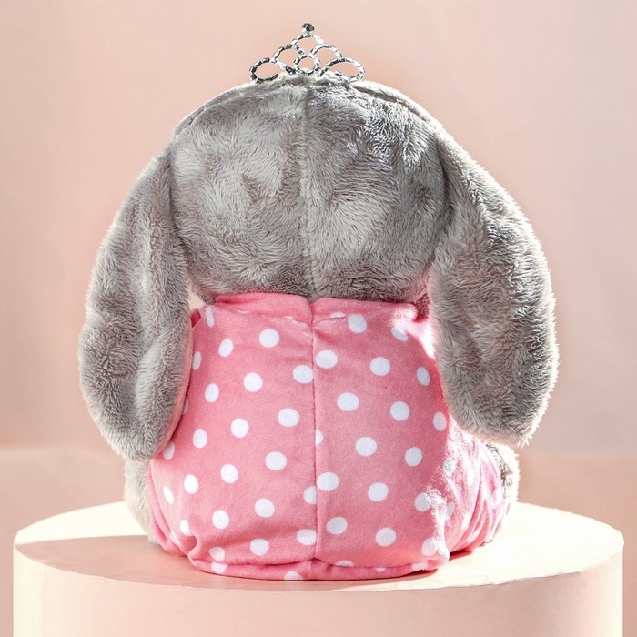 Мягкая игрушка &laquo;Зайка Ла-Пу-Ля в камбинизоне с короной&raquo;, цвет серый, 20см