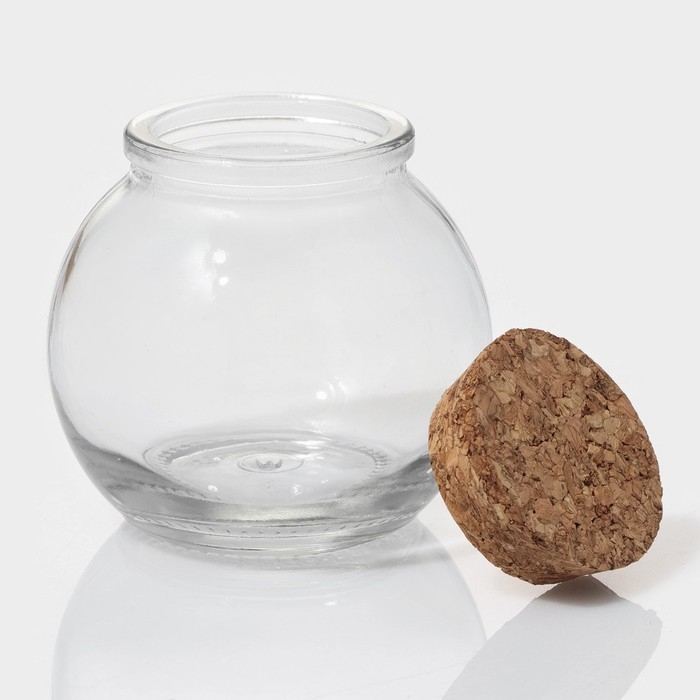 Набор баночек стеклянных для специй с пробковой крышкой Доляна &laquo;Парфе&raquo;, 120 мл, 7&times;7 см, 12 шт