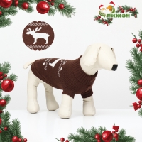 Свитер "Олень", S (ДС 23, ОШ 23, ОГ 26-45 см), коричневый Свитер "Олень", S (ДС 23, ОШ 23, ОГ 26-45 см), коричневый