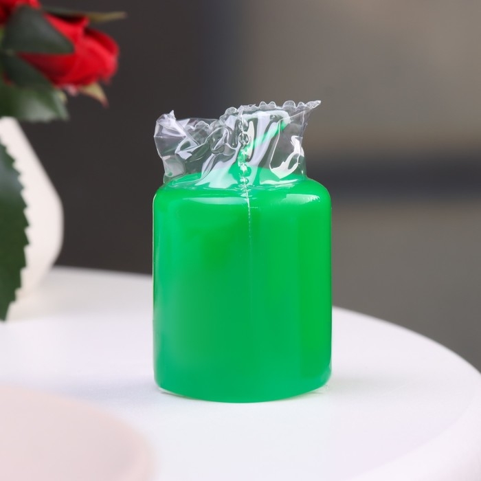 Свеча - цилиндр, 4х5см, 7 ч, 47 г, зеленая