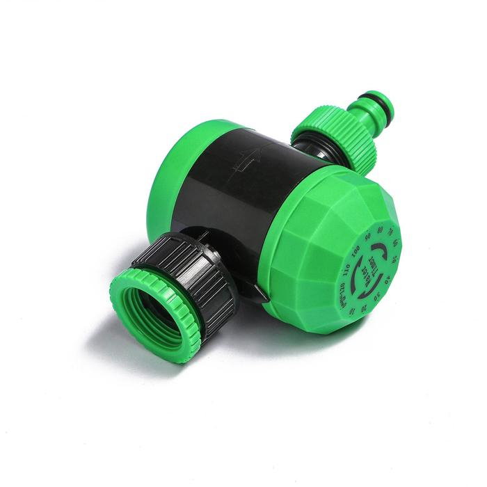 Таймер для полива, до 2-х часов, с набором переходников для подключения, пластик, Greengo Таймер для полива, до 2-х часов, с набором переходников для подключения, пластик, Greengo