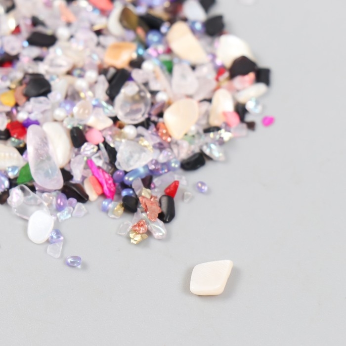 Декор для творчества в баночке "Природный камень с перламутром - классика" 20 гр 5х2,2х2,2 см   9369