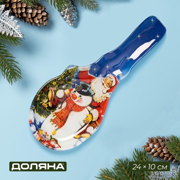 Подставка стеклянная под ложку Доляна &laquo;Волшебство&raquo;, 24&times;10 см