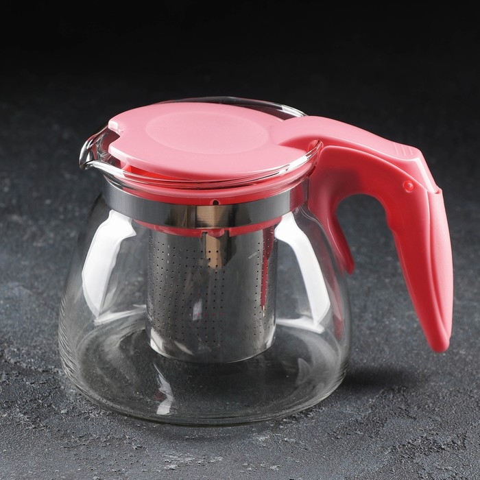 Чайник стеклянный заварочный «Джулиан», 700 мл, с металлическим ситом, цвет МИКС Чайник стеклянный заварочный «Джулиан», 700 мл, с металлическим ситом, цвет МИКС