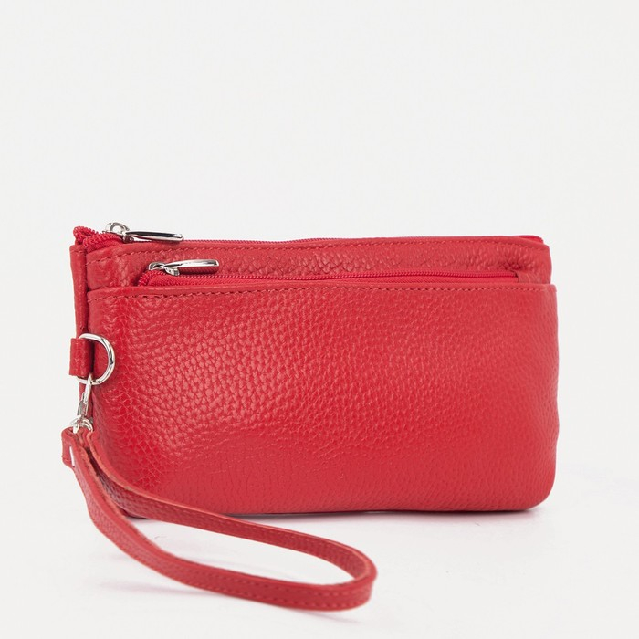 Кошелёк-ключница женский на молнии, цвет красный