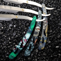 Опасная бритва Шаветт (без лезвия) из нержавеющей стали, с принтом Опасная бритва Шаветт (без лезвия) из нержавеющей стали, с принтом