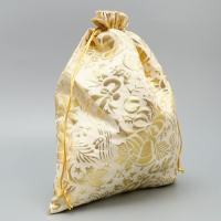 Мешочек подарочный парча &laquo;Новогодняя мелодия&raquo;, тиснение, 30 х 40 см +/- 1.5 см, Новый год