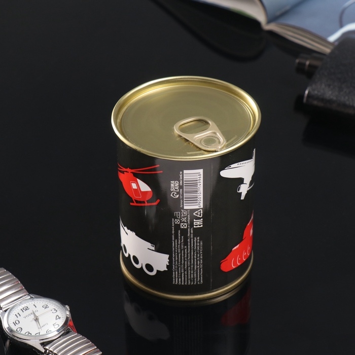 Носки в банке "Смамый лучший муж и счастливый папа" (внутри носки мужские, цвет чёрный)