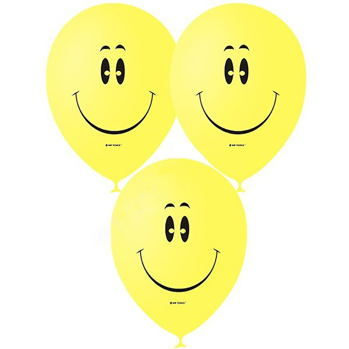 Шар латексный 12" &laquo;Смайл&raquo;, пастель, 1-сторонний, набор 50 шт., цвет жёлтый