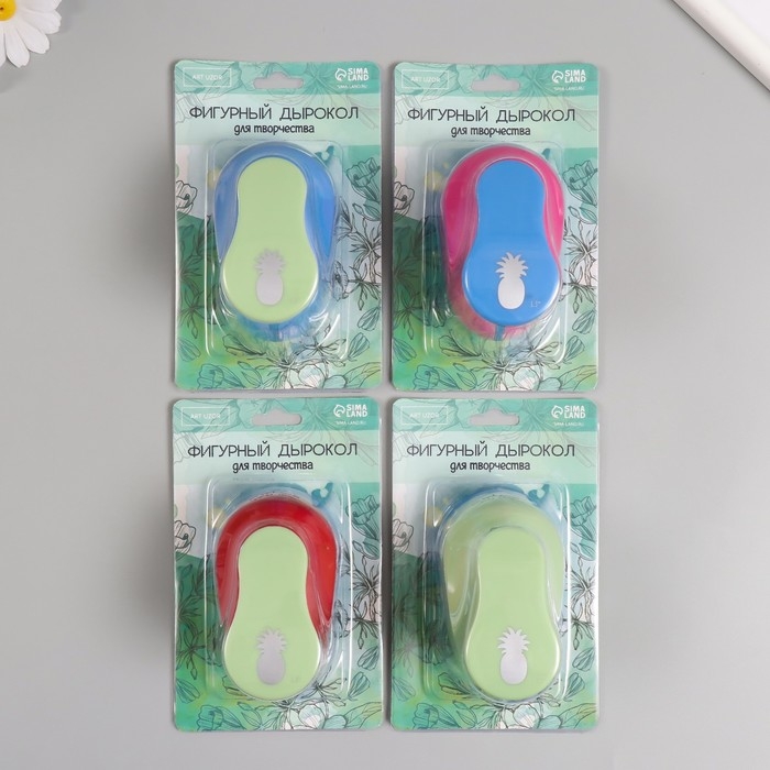 Дырокол фигурный рисунок 3,8х3,8 см Дырокол фигурный рисунок 3,8х3,8 см "Ананас" 7х5,2х9,2 см, МИКС