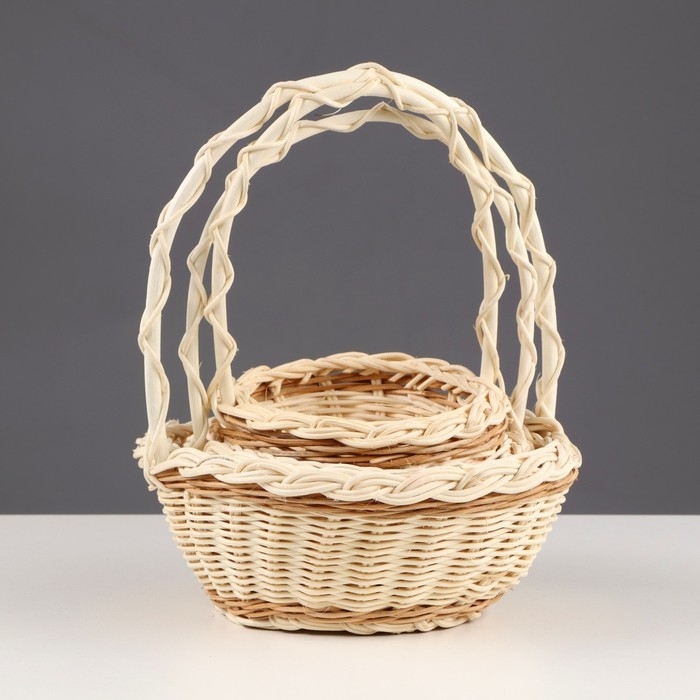 Набор корзин, 3-х, 9&times;21, 15&times;19, 12&times;16 см, ротанг, микс