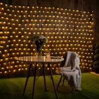 Гирлянда «Сеть» 2 × 3 м, IP44, УМС, тёмная нить, 384 LED, свечение тёплое белое, 220 В Гирлянда «Сеть» 2 × 3 м, IP44, УМС, тёмная нить, 384 LED, свечение тёплое белое, 220 В