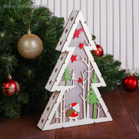 Декор с подсветкой &laquo;Большая ёлка&raquo;, батарейки AAх2 (нет в комплекте), свечение желтое