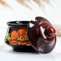 Сахарница "Псковская" 0,3л / 12х12,5см, мак на черном Сахарница "Псковская" 0,3л / 12х12,5см, мак на черном