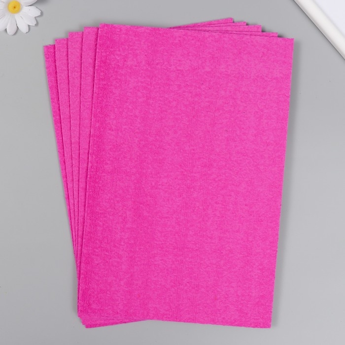 Фоамиран махровый "Розовый " 2 мм (набор 5 листов) формат А4