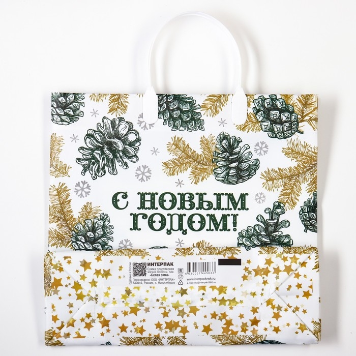 Новый год. Пакет Новый год. Пакет "Белая зима", мягкий пластик, 30х30 см.
